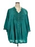 Roaman's 100% Polyester Teal 3/4 Sleeve Blouse Size 24w - photo 1