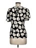 Max Mara 100% Silk Black Short Sleeve Top Size 6 - photo 2