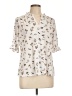 Emily Daniels Floral Ivory 3/4 Sleeve Blouse Size L - photo 1