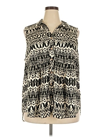 Rose + Olive Sleeveless Button-Down Shirt (view 1)