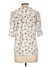 Emily Daniels Floral Ivory 3/4 Sleeve Blouse Size L - photo 2