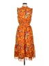 J.Crew 100% Polyester Floral Orange Casual Dress Size M - photo 1