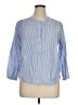 J.Crew Stripes Blue 3/4 Sleeve Button-Down Shirt Size XL - photo 1
