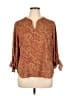 MICHAEL Michael Kors Brown 3/4 Sleeve Blouse Size XL - photo 1
