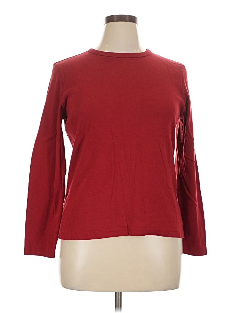 Pre-owned Eddie Bauer Long Sleeve T-shirt In Red