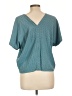 Fun2Fun Teal Short Sleeve Blouse Size L - photo 2