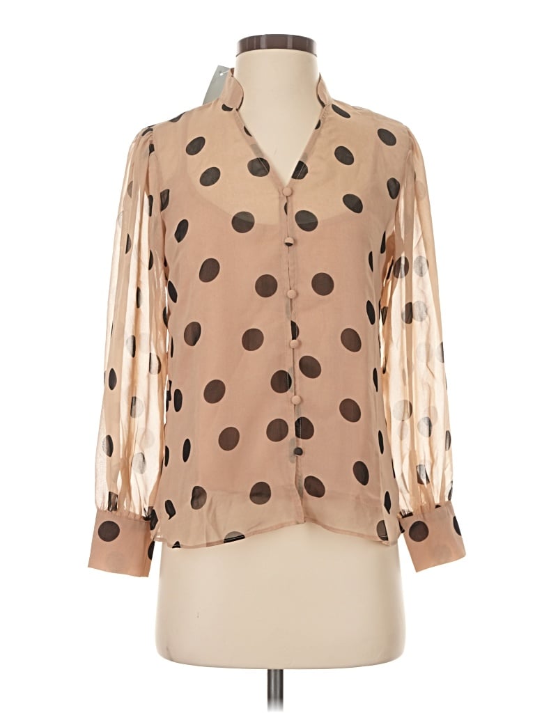 Ann Taylor 3/4 Sleeve Blouse In Tan