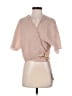 Topshop Stripes Brown Short Sleeve Blouse Size 6 - photo 1