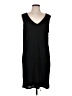 HEATHER 100% Viscose Solid Black Casual Dress Size L - photo 1