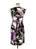 Connected Apparel 100% Polyester Print Purple Cocktail Dress Size 14 - photo 2