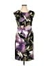 Connected Apparel 100% Polyester Print Purple Cocktail Dress Size 14 - photo 1