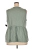 Torrid 100% Cotton Green Sleeveless Blouse Size 2X Plus (2) - photo 2