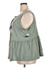 Torrid 100% Cotton Green Sleeveless Blouse Size 2X Plus (2) - photo 5