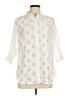 Boho Chic Ivory 3/4 Sleeve Button-Down Shirt Size M - photo 1