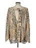 Pol 100% Polyester Animal Print Gold Cardigan Size L - photo 2