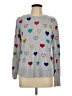 Marled Hearts Silver Pullover Sweater Size L - photo 1