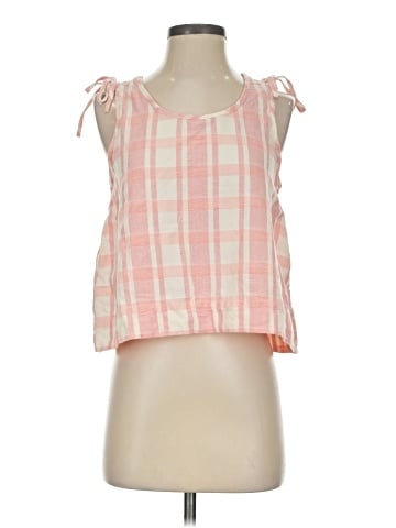 Madewell Crop Swing Tank Top in Petal Plaid (view 1)