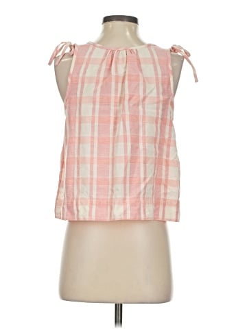 Madewell Crop Swing Tank Top in Petal Plaid (view 2)