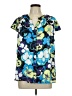 Cooper & Ella 100% Polyester Floral Blue Short Sleeve Blouse Size Lg (3) - photo 1