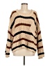 Pol 100% Polyester Stripes Tan Pullover Sweater Size M - photo 1