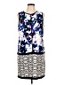 Forenza 100% Polyester Graphic Blue Casual Dress Size 10 - photo 1