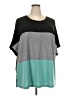 BLOOMCHIC Color Block Teal Short Sleeve T-Shirt Size 22 - photo 1