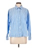 Old Navy 100% Cotton Stripes Blue Long Sleeve Button-Down Shirt Size L - photo 1
