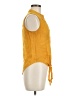 Mine Yellow Sleeveless Button-Down Shirt Size M - photo 4