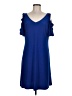 MSK Solid Blue Casual Dress Size M - photo 1