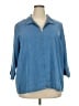 Foxcroft Blue Long Sleeve Polo Size 2X - photo 1
