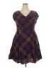 ModCloth 100% Rayon Argyle Brown Casual Dress Size 2X - photo 1