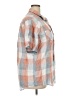 Weatherproof 100% Cotton Plaid Orange Short Sleeve Button-Down Shirt Size XXL - photo 4