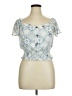 Monteau Blue Short Sleeve Top Size XL - photo 1