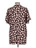 CAbi 100% Polyester Floral Black Short Sleeve Blouse Size L - photo 2