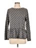 Green Envelope Polka Dots Gray Long Sleeve Top Size L - photo 1