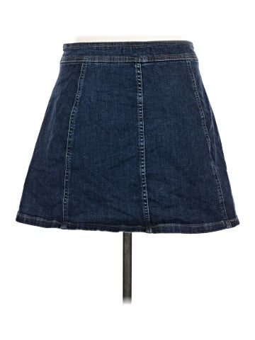 Madewell Stretch Denim A-Line Mini Skirt: Button-Front Edition (view 2)