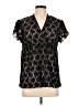 Fashion Bug 100% Nylon Black Short Sleeve Blouse Size L - photo 1