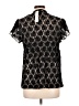 Fashion Bug 100% Nylon Black Short Sleeve Blouse Size L - photo 2