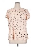 Adrianna Papell Polka Dots Pink Short Sleeve Blouse Size 1X - photo 1