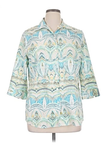 Kim Rogers 3/4 Sleeve Button-Down Shirt (view 1)