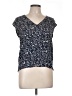 HEATHER 100% Silk Blue Short Sleeve Top Size L (estimated) - photo 1