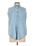 Three Rivers 100% Cotton Blue Sleeveless Button-Down Shirt Size L - photo 1