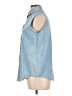 Three Rivers 100% Cotton Blue Sleeveless Button-Down Shirt Size L - photo 5