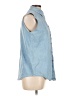 Three Rivers 100% Cotton Blue Sleeveless Button-Down Shirt Size L - photo 4