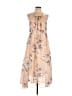 Esley 100% Polyester Floral Tan Casual Dress Size L - photo 1