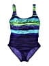 Longitude Tie-dye Purple One Piece Swimsuit Size 14 - photo 1