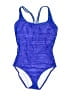 Speedo Chevron-herringbone Blue One Piece Swimsuit Size 16 - photo 1