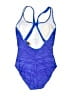 Speedo Chevron-herringbone Blue One Piece Swimsuit Size 16 - photo 2