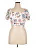 Monteau White Short Sleeve Top Size XL - photo 1