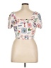 Monteau White Short Sleeve Top Size XL - photo 2